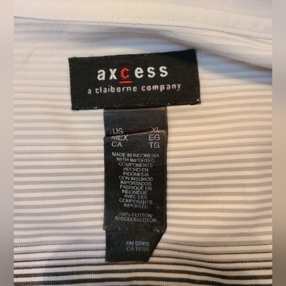 (666) Axcess by Liz Claiborne Men's Dress Shirt, Size: XL Color Grey/White - Picture 5 of 10